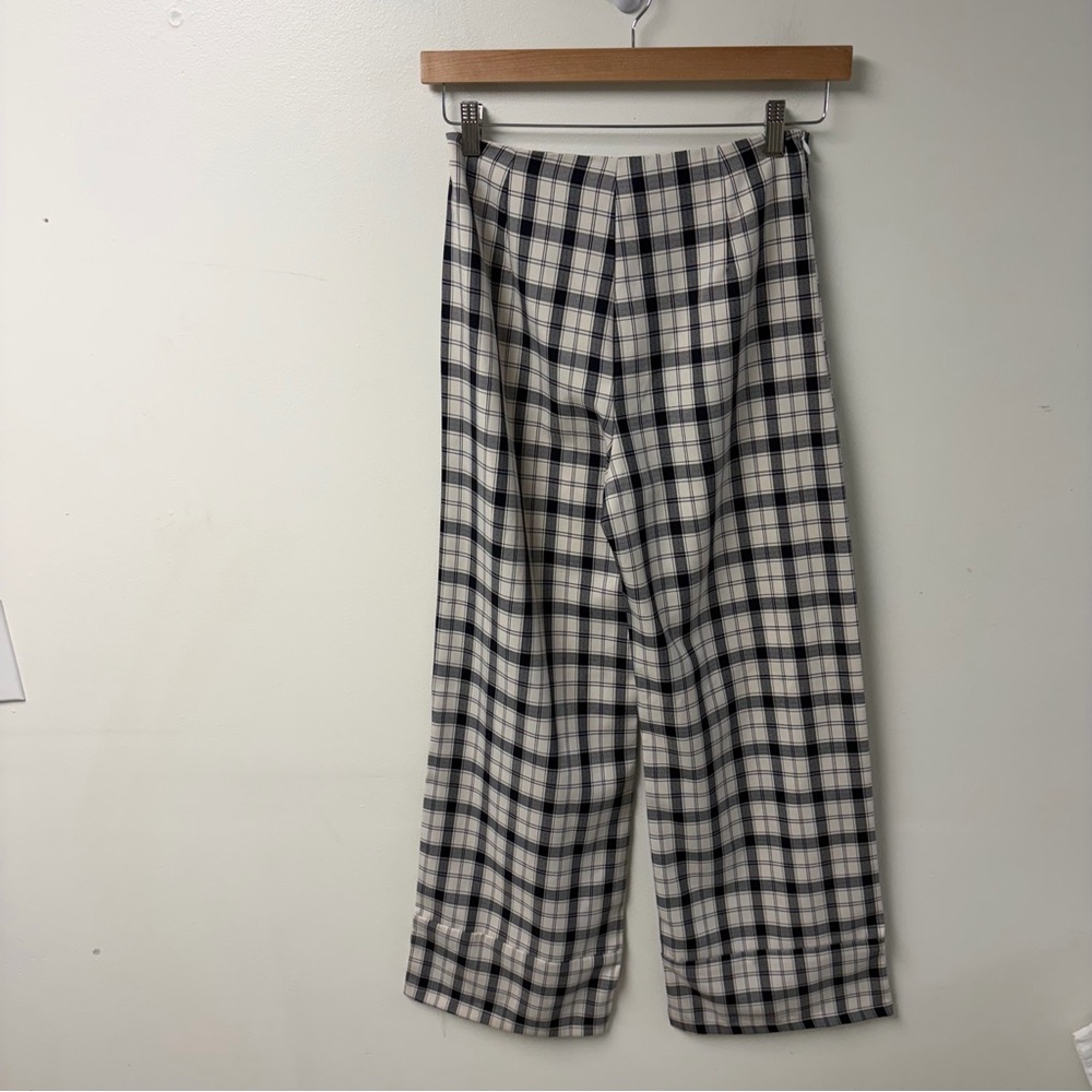 Princess Polly Euro Pants Black White‎ Plaid Size 6 - Picture 4 of 4